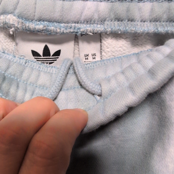 Adidas Women's Light Blue Tie-Dye Lounge Shorts - Picture 7 of 12